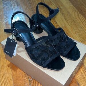 Zara Black Mesh Women's Sandals